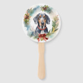 ブルーティックコンハウンドクリスマスリースフェスティバルカップ ハンドファン (正面)