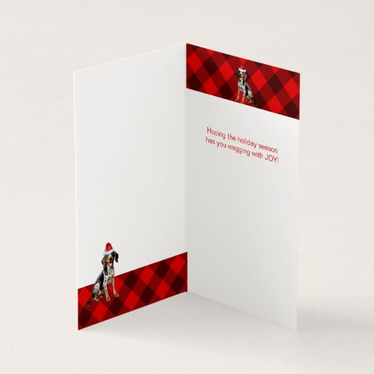 ブルーティックコンハウンドクリスマス犬レッドバッファロープレイド (内部)