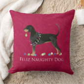 ブルーティックコンハウンドクリスマス クッション (ブランケット)
