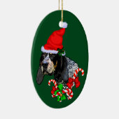 ブルーティックコンハウンドクリスマス セラミックオーナメント (右)