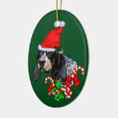 ブルーティックコンハウンドクリスマス セラミックオーナメント (左)