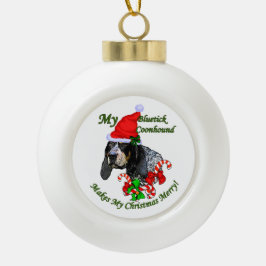 ブルーティックコンハウンドクリスマス セラミックボールオーナメント