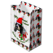 ブルーティックコンハウンドクリスマス ミディアムペーパーバッグ (正面アングル)