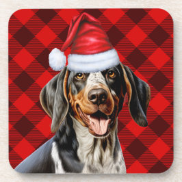 ブルーティックコンハウンドグッドバッファローホリデープレイド コースター