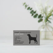 ブルーティックコンハウンドシルエットオンウッドスタイル 名刺 (スタンド正面)