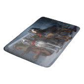 ブルーティックコンハウンドスノーイークリスマスデコール バスマット (アングル)