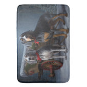 ブルーティックコンハウンドスノーイークリスマスデコール バスマット (正面縦)