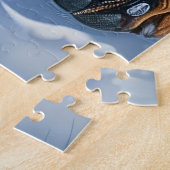 ブルーティックコンハウンドドウィンターワンダーランドクリスマス ジグソーパズル (側面)