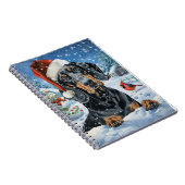 ブルーティックコンハウンドドウィンターワンダーランドクリスマス ノートブック (右側)