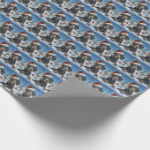 ブルーティックコンハウンドドウィンターワンダーランドクリスマス ラッピングペーパー (角)