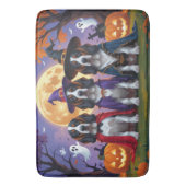 ブルーティックコンハウンドドッグスパンプキンハロウィンおもしろい バスマット (正面縦)