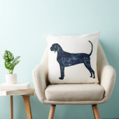 ブルーティックコンハウンドドッグブラックウォーターカラーシルエット クッション (椅子)