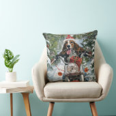 ブルーティックコンハウンドドッグライディングオートバイクリスマス クッション (椅子)