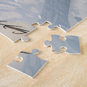 ブルーティックコンハウンドドッグライディングオートバイクリスマス ジグソーパズル (側面)