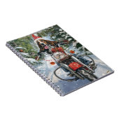 ブルーティックコンハウンドドッグライディングオートバイクリスマス ノートブック (右側)