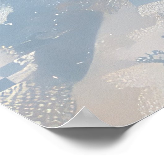 ブルーティックコンハウンドドッグライディングオートバイクリスマス ポスター (角)