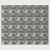 ブルーティックコンハウンドドッグライディングオートバイクリスマス ラッピングペーパー (フラット)