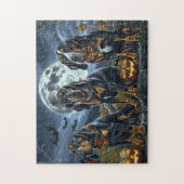 ブルーティックコンハウンドハロウィン不気味 ジグソーパズル (縦)