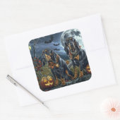 ブルーティックコンハウンドハロウィン不気味 スクエアシール (封筒)