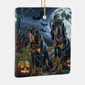 ブルーティックコンハウンドハロウィン不気味 セラミックオーナメント (右)