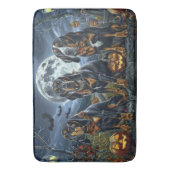 ブルーティックコンハウンドハロウィン不気味 バスマット (正面縦)