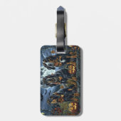 ブルーティックコンハウンドハロウィン不気味 ラゲッジタグ (裏面縦)