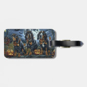 ブルーティックコンハウンドハロウィン不気味 ラゲッジタグ (裏面横)