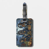 ブルーティックコンハウンドハロウィン不気味 ラゲッジタグ (裏面縦)