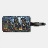 ブルーティックコンハウンドハロウィン不気味 ラゲッジタグ (裏面横)