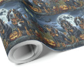 ブルーティックコンハウンドハロウィン不気味 ラッピングペーパー (ロールコーナー)