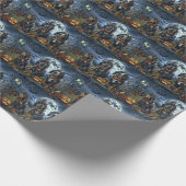 ブルーティックコンハウンドハロウィン不気味 ラッピングペーパー (角)