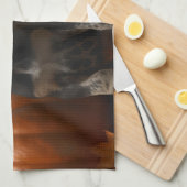 ブルーティックコンハウンドパピーオータムデライトカボチャ キッチンタオル (四つ折り)