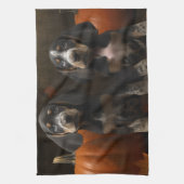 ブルーティックコンハウンドパピーオータムデライトカボチャ キッチンタオル (縦)