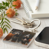 ブルーティックコンハウンドパピーオータムデライトカボチャ キーホルダー (正面右)