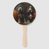 ブルーティックコンハウンドパピーオータムデライトカボチャ ハンドファン (裏面)