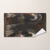 ブルーティックコンハウンドパピーオータムデライトカボチャ バスタオルセット (ハンドタオル)