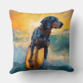 ブルーティックコンハウンドビーチサーフィン絵画ズ クッション (裏面)