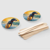 ブルーティックコンハウンドビーチサーフィン絵画ズ ハンドファン (組立なし)