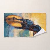 ブルーティックコンハウンドビーチサーフィン絵画ズ バスタオルセット (ハンドタオル)