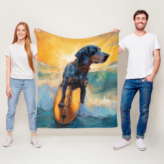 ブルーティックコンハウンドビーチサーフィン絵画ズ フリースブランケット (インサイチュ)