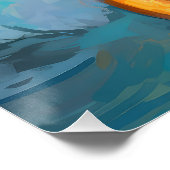 ブルーティックコンハウンドビーチサーフィン絵画ズ ポスター (コーナー)