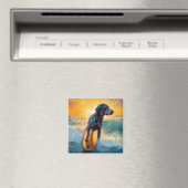 ブルーティックコンハウンドビーチサーフィン絵画ズ マグネット (インサイチュ (食洗機))