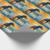 ブルーティックコンハウンドビーチサーフィン絵画ズ ラッピングペーパー (角)