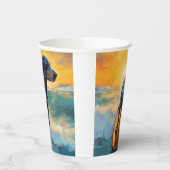 ブルーティックコンハウンドビーチサーフィン絵画ズ 紙コップ (左)