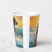 ブルーティックコンハウンドビーチサーフィン絵画ズ 紙コップ (右)