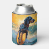 ブルーティックコンハウンドビーチサーフィン絵画ズ 缶クーラー (缶正面)