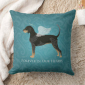 ブルーティックコンハウンドペットメモリアルエンジェルドッグ クッション (ブランケット)