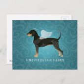 ブルーティックコンハウンドペットメモリアルエンジェルドッグ ポストカード (正面/裏面)