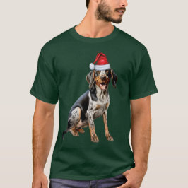 ブルーティックコンハウンド犬の愛のクリスマスおもしろい Tシャツ