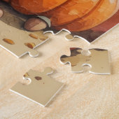 ブルーティックコンハウンド紅葉感謝祭アート ジグソーパズル (側面)